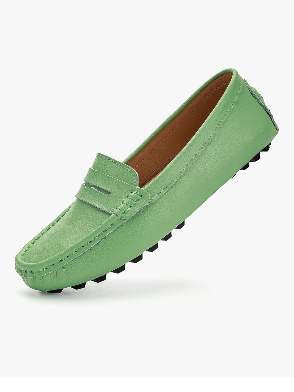Women’s Penny Loafer Driving Moccasin in Light Green